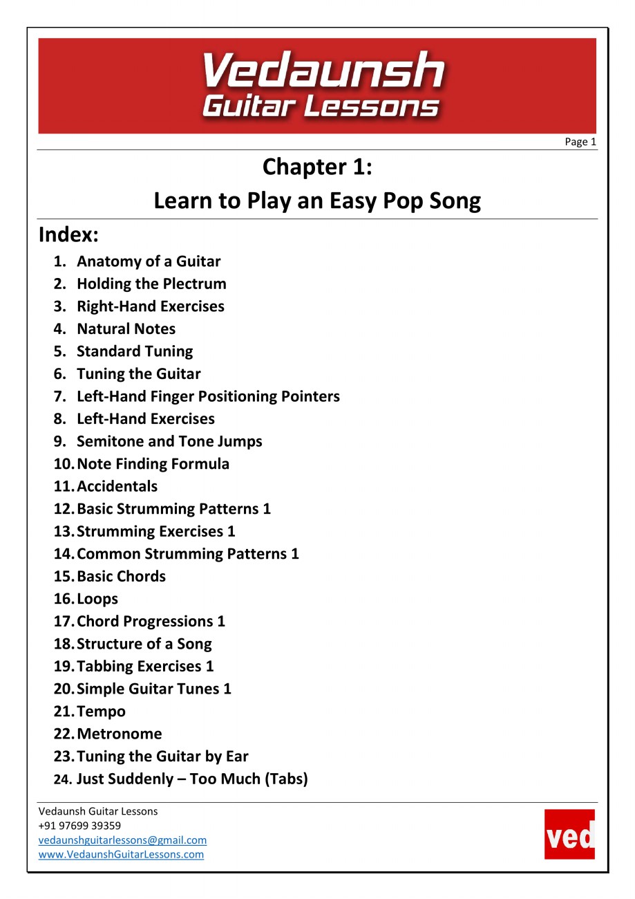 Vedaunsh Guitar Lessons - Chapter 1 - Page 1